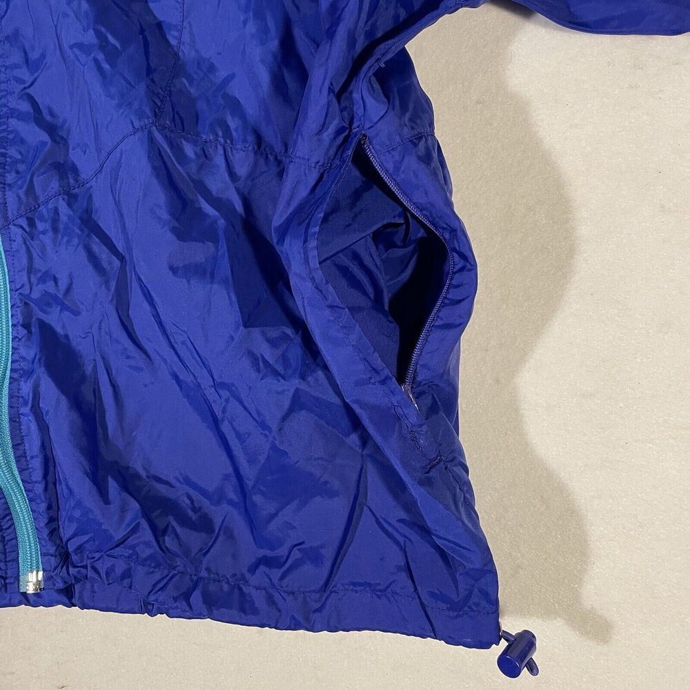 Vintage Nike Windbreaker Color Block 80s Gray Tag Blue Hood Men’s Sz L Unlined - Picture 3 of 7
